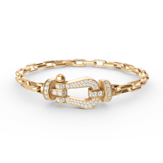 [⭐Shinejoy]FORCE LARGE HORSESHOE CLASP  METAL BRACELET