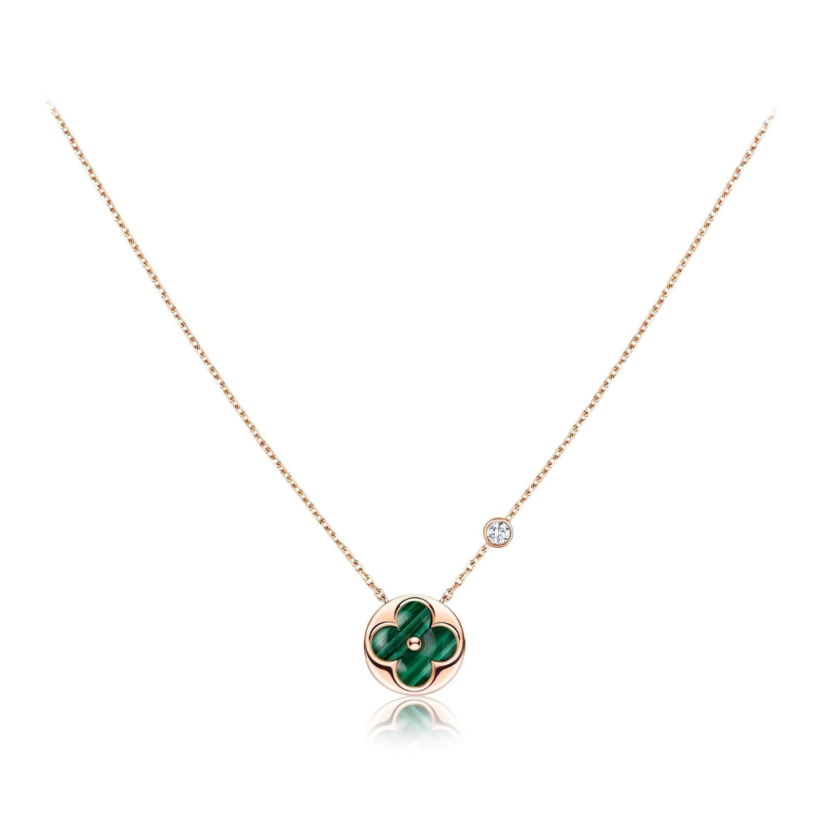 [⭐Shinejoy]SUN PEDANT PINK GOLD 1 DIAMOND NECKLACE