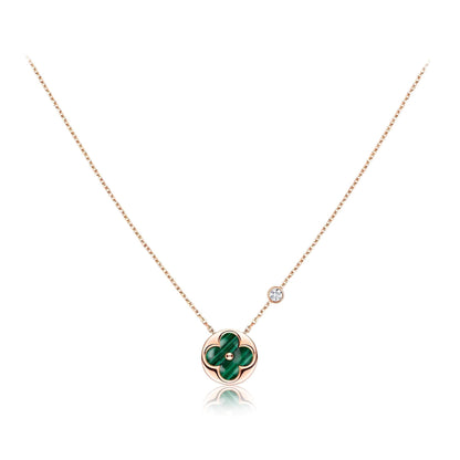 [⭐Shinejoy]SUN PEDANT PINK GOLD 1 DIAMOND NECKLACE