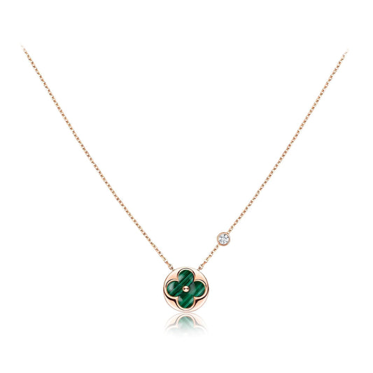 [⭐Shinejoy]SUN PEDANT PINK GOLD 1 DIAMOND NECKLACE