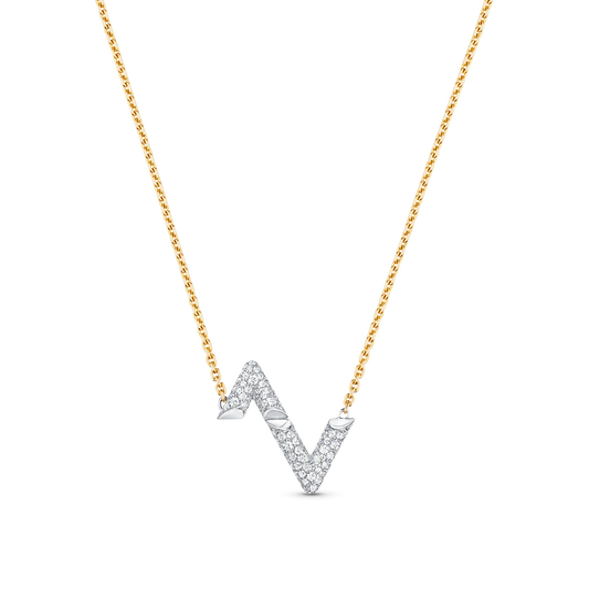 [⭐Shinejoy]VOLT SILVER DIAMOND PEDANT NECKLACE