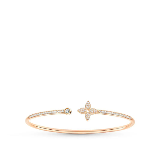 [⭐Shinejoy]IDYLLE PINK GOLD OPEN BRACELET DIAMOND PAVED