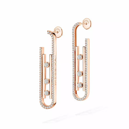 [⭐Shinejoy]Diamond Pendant Earrings Move 10Th