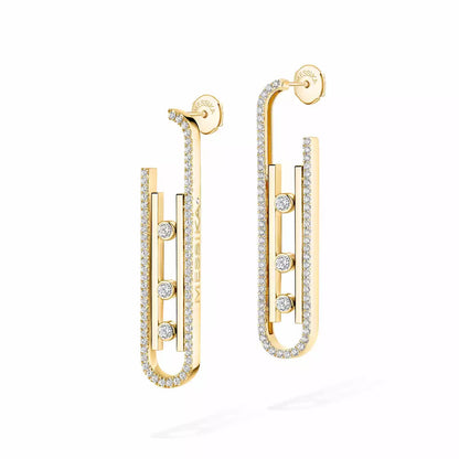 [⭐Shinejoy]Diamond Pendant Earrings Move 10Th