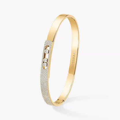 [⭐Shinejoy]Move Noa Rose Gold Pavé Diamond Bangle Bracelet