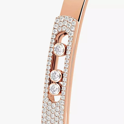 [⭐Shinejoy]Move Noa Rose Gold Pavé Diamond Bangle Bracelet