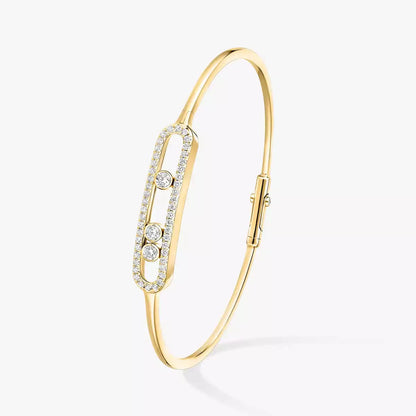 [⭐Shinejoy]Move Pavé Diamond Bangle Bracelet M