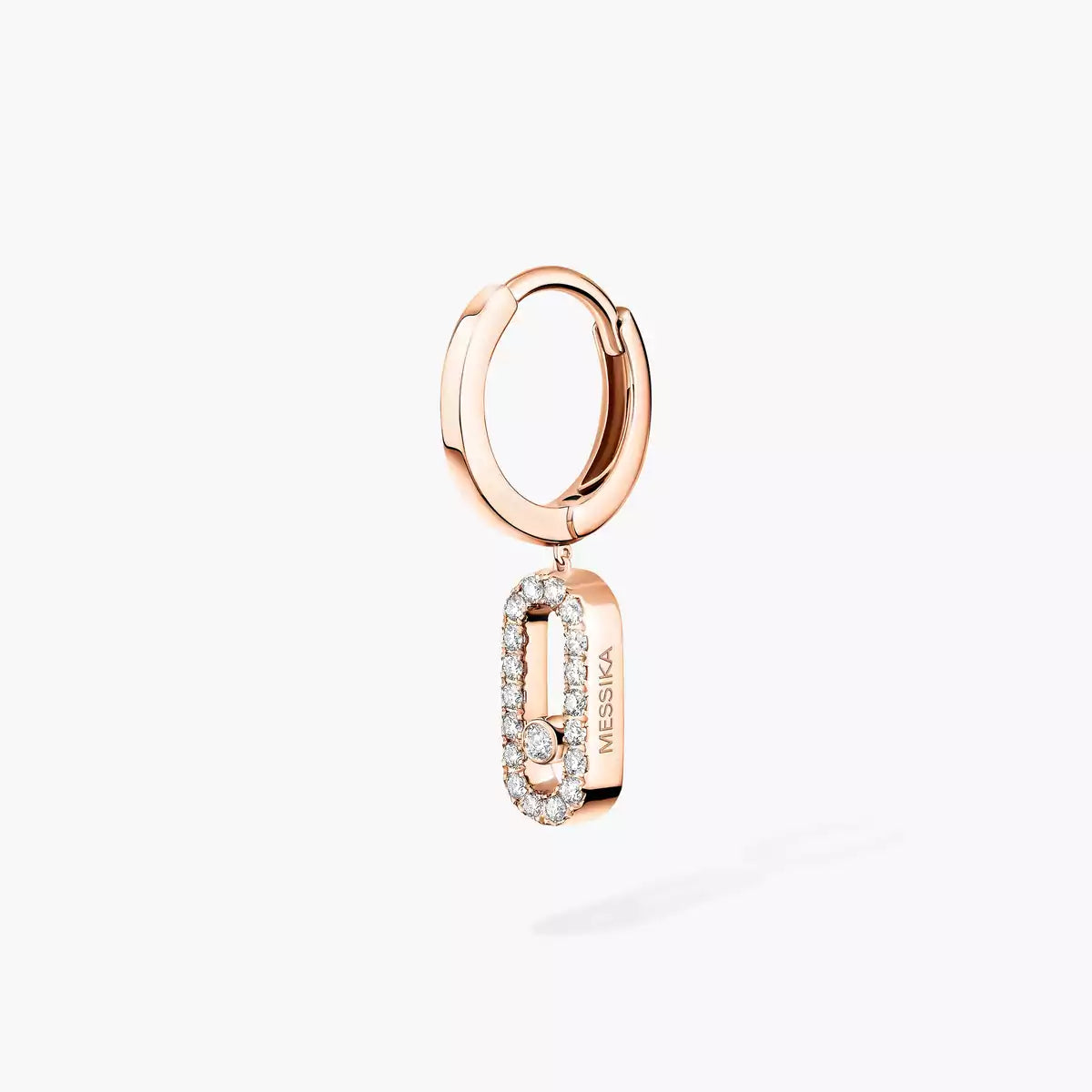 [⭐Shinejoy]Move Uno Single Diamond Hoop Earring