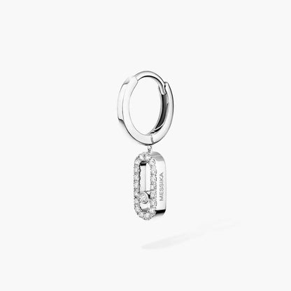 [⭐Shinejoy]Move Uno Single Diamond Hoop Earring