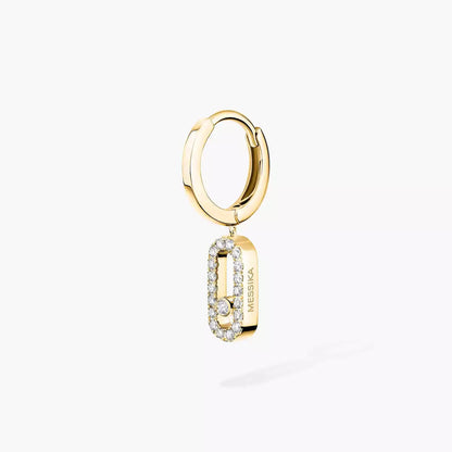 [⭐Shinejoy]Move Uno Single Diamond Hoop Earring