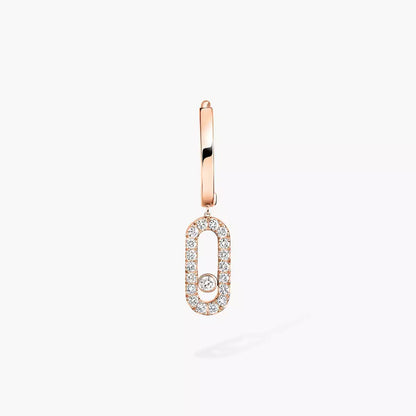 [⭐Shinejoy]Move Uno Single Diamond Hoop Earring