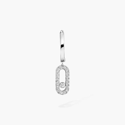 [⭐Shinejoy]Move Uno Single Diamond Hoop Earring