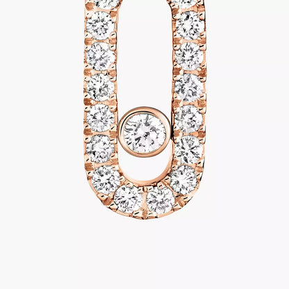 [⭐Shinejoy]Move Uno Single Diamond Hoop Earring