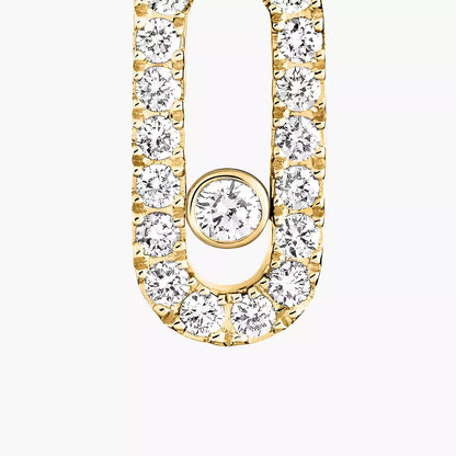 [⭐Shinejoy]Move Uno Single Diamond Hoop Earring