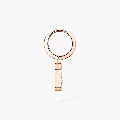 [⭐Shinejoy]Move Uno Single Diamond Hoop Earring