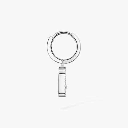 [⭐Shinejoy]Move Uno Single Diamond Hoop Earring