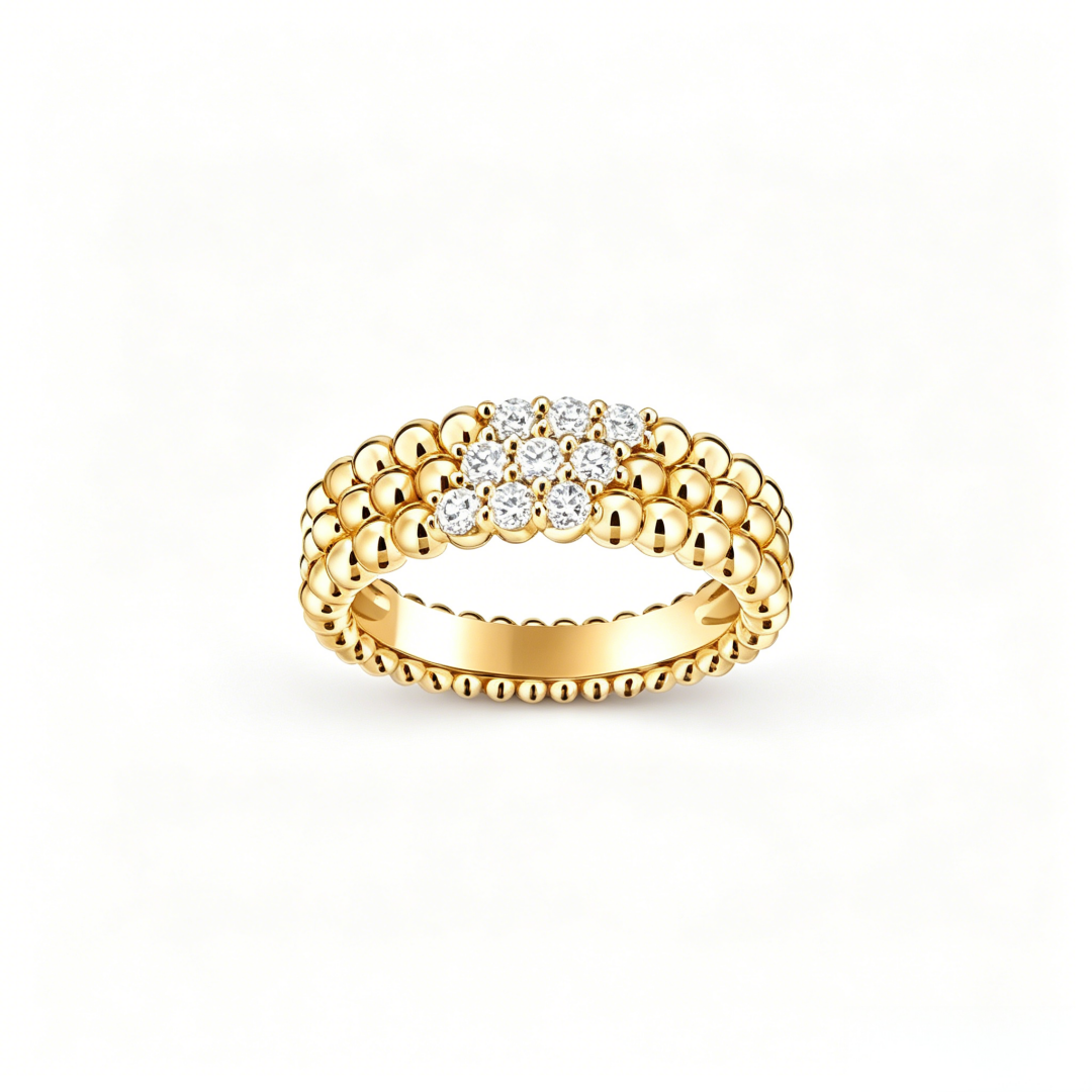 [⭐Shinejoy] THREE-ROW DIAMOND RING