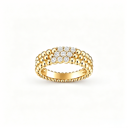 [⭐Shinejoy] THREE-ROW DIAMOND RING
