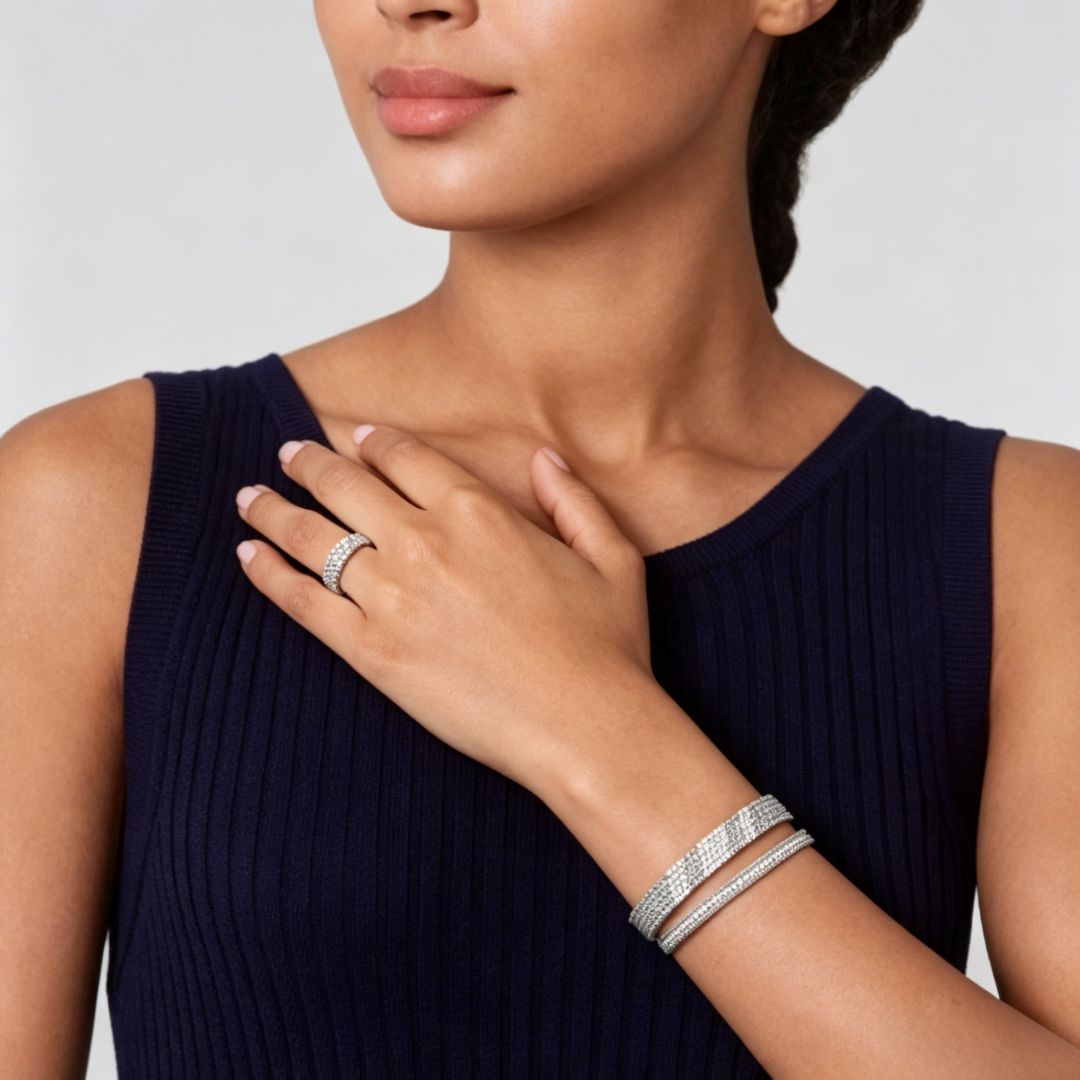 [⭐Shinejoy] THREE-ROW DIAMOND RING