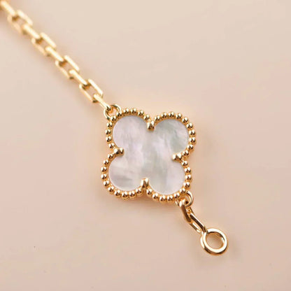 [⭐Shinejoy]CLOVER WHITE PEARL MOP 5 MOTIF BRACELET COLLECTION