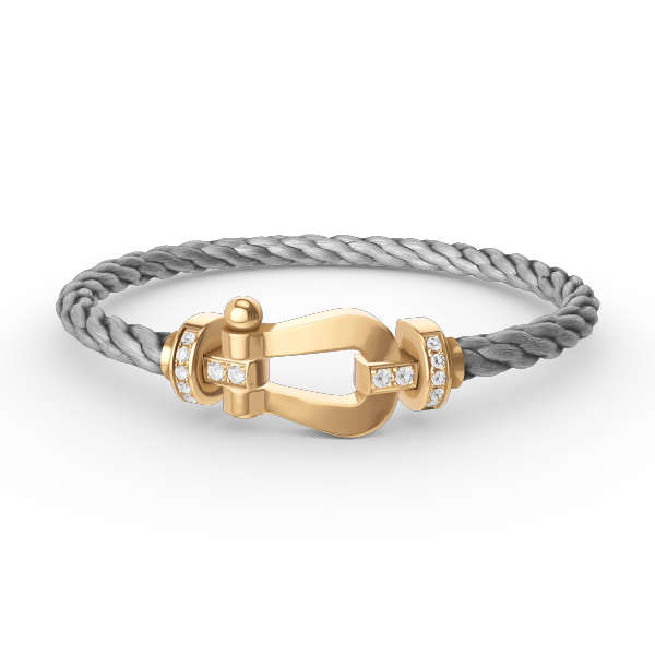 [⭐Shinejoy]FORCE LARGE HORSESHOE HALF DIAMOND BRACELET GOLD