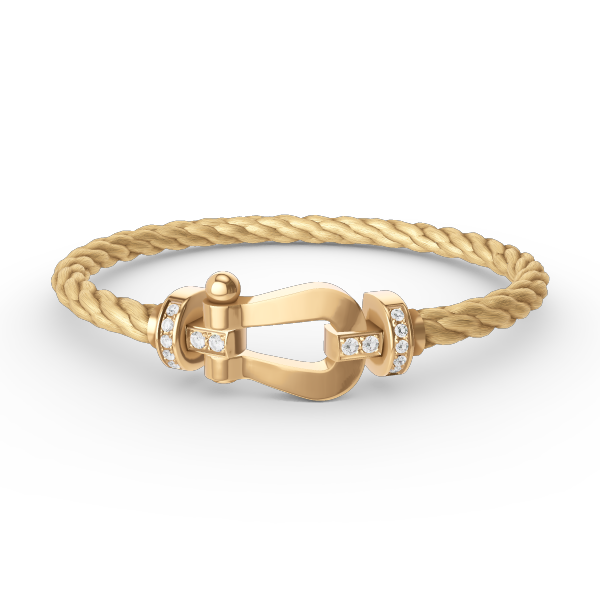 [⭐Shinejoy]FORCE LARGE HORSESHOE HALF DIAMOND BRACELET GOLD