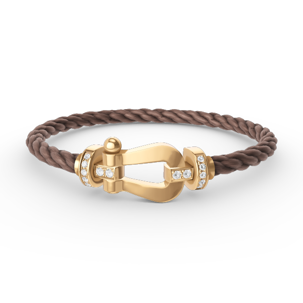 [⭐Shinejoy]FORCE LARGE HORSESHOE HALF DIAMOND BRACELET GOLD
