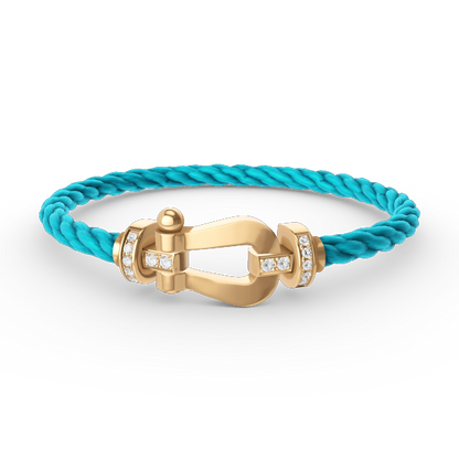 [⭐Shinejoy]FORCE LARGE HORSESHOE HALF DIAMOND BRACELET GOLD