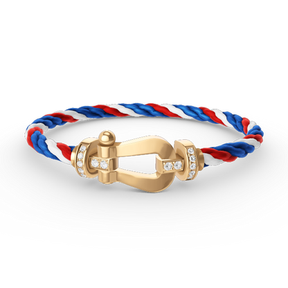 [⭐Shinejoy]FORCE LARGE HORSESHOE HALF DIAMOND BRACELET GOLD