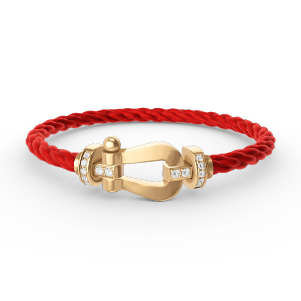 [⭐Shinejoy]FORCE LARGE HORSESHOE HALF DIAMOND BRACELET GOLD