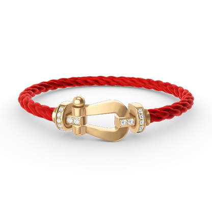 [⭐Shinejoy]FORCE LARGE HORSESHOE HALF DIAMOND BRACELET GOLD
