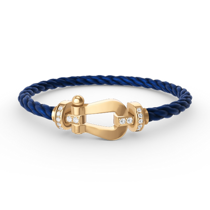 [⭐Shinejoy]FORCE LARGE HORSESHOE HALF DIAMOND BRACELET GOLD