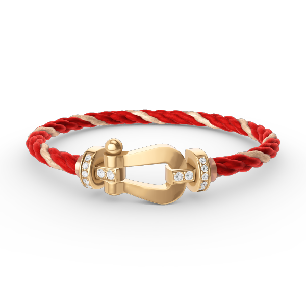 [⭐Shinejoy]FORCE LARGE HORSESHOE HALF DIAMOND BRACELET GOLD