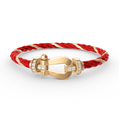 [⭐Shinejoy]FORCE LARGE HORSESHOE HALF DIAMOND BRACELET GOLD