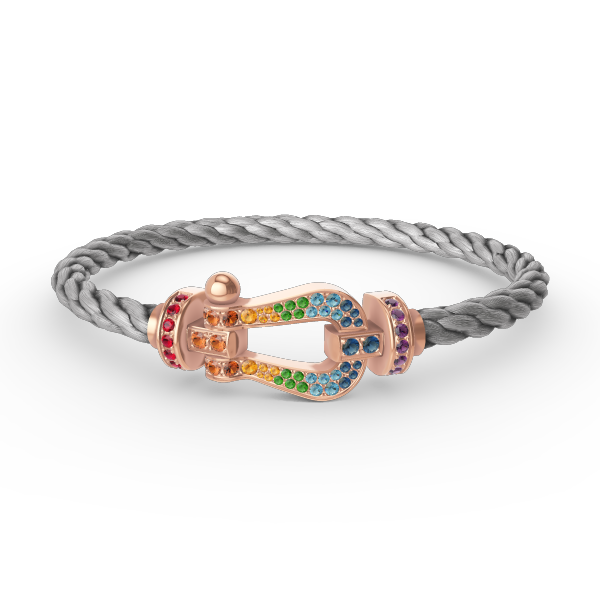 [⭐Shinejoy]FORCE LARGE HORSESHOE  COLORED DIAMOND BRACELET ROSE GOLD
