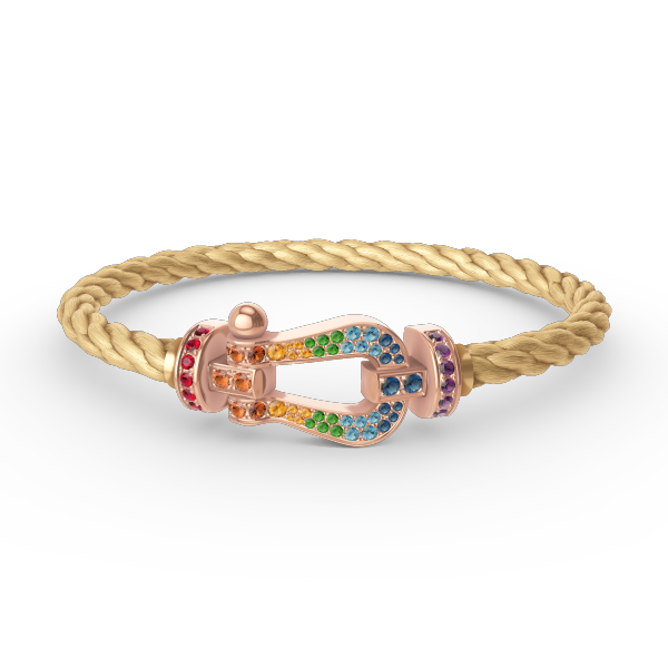 [⭐Shinejoy]FORCE LARGE HORSESHOE  COLORED DIAMOND BRACELET ROSE GOLD