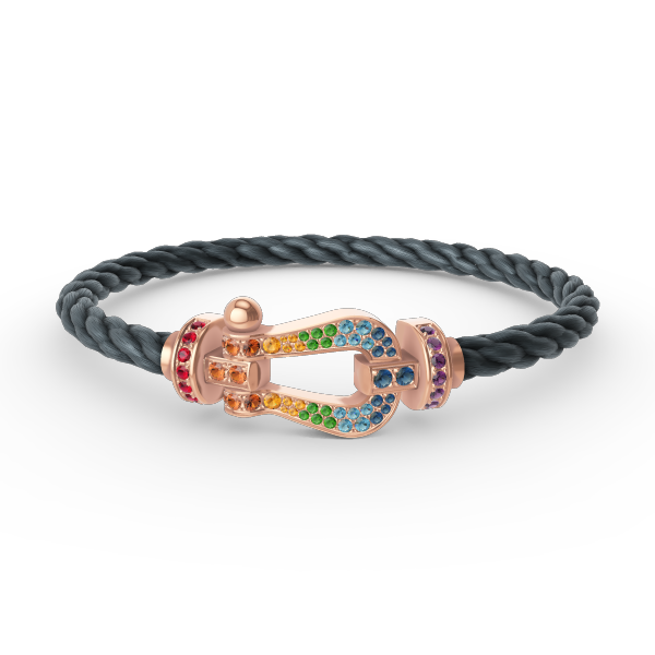 [⭐Shinejoy]FORCE LARGE HORSESHOE  COLORED DIAMOND BRACELET ROSE GOLD