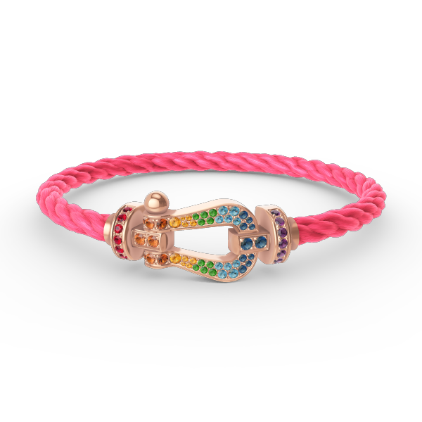 [⭐Shinejoy]FORCE LARGE HORSESHOE  COLORED DIAMOND BRACELET ROSE GOLD