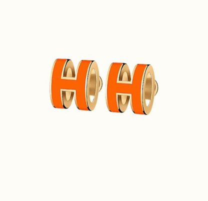 [⭐Shinejoy]MINI POP H EARRINGS ORANGE