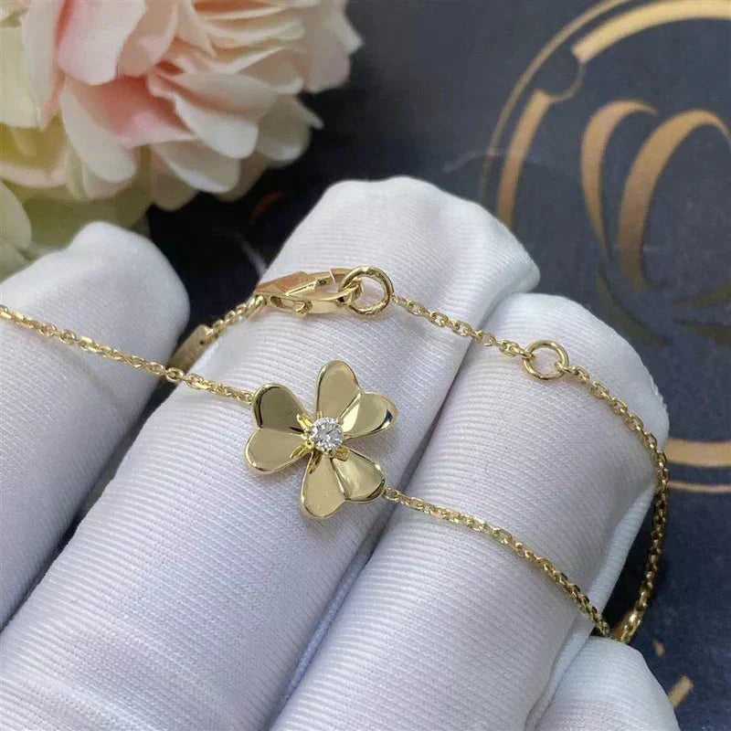 [⭐Shinejoy]FRIVOLE GOLD FLOWER PINK MALACHITE BRACELET