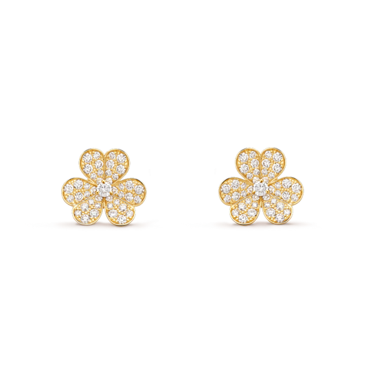 [⭐Shinejoy]FRIVOLE GOLD FLOWER DIAMOND EARRINGS