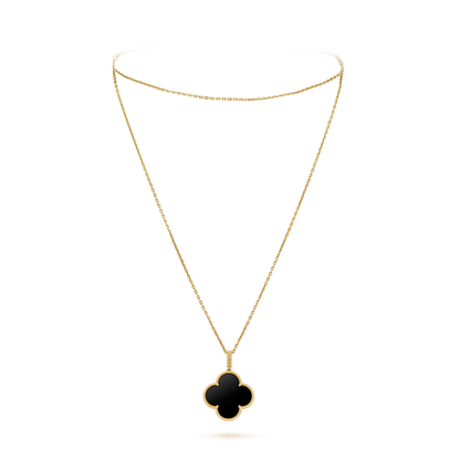 [⭐Shinejoy]CLOVER 25MM GOLD ONYX BIG CLOVER NECKLACE