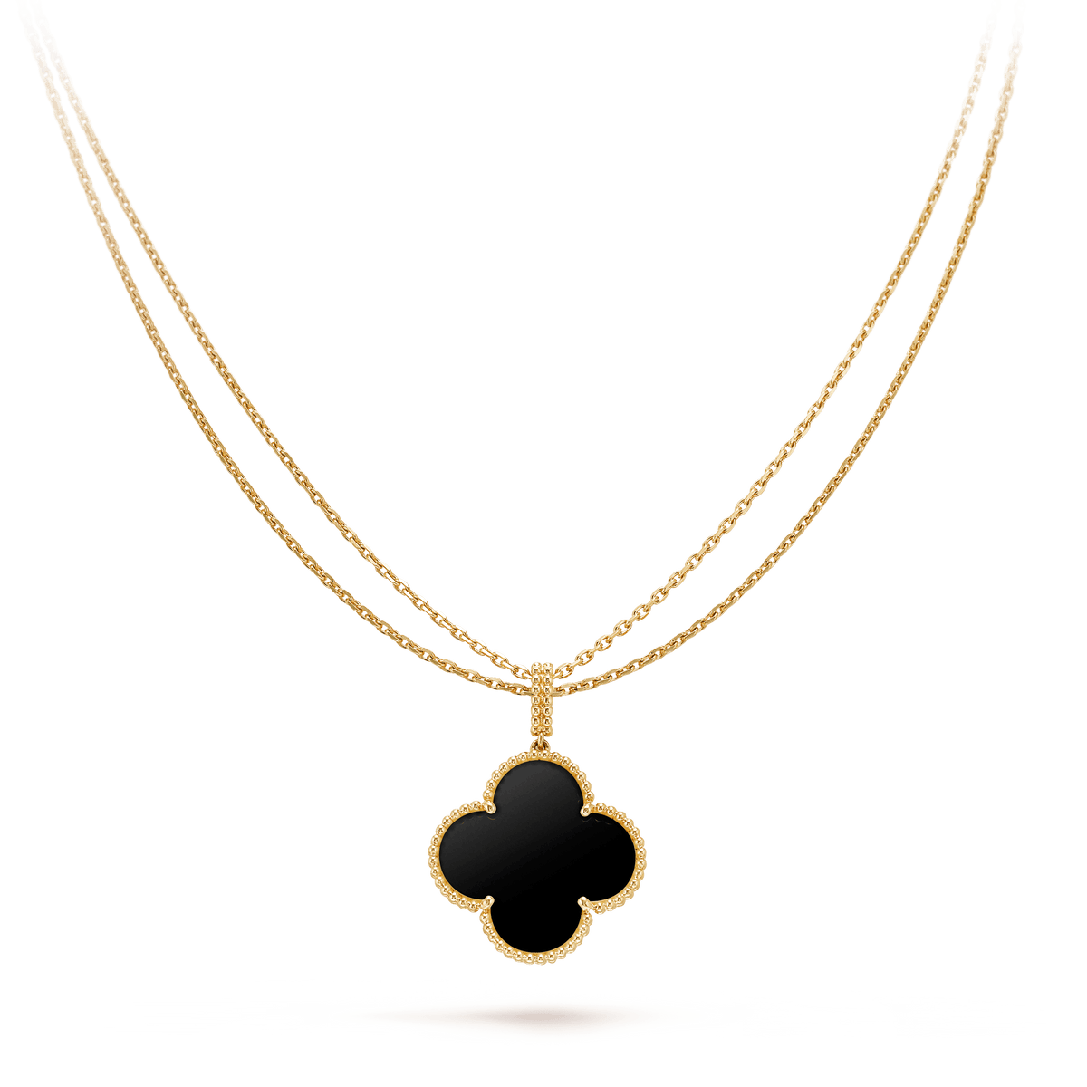 [⭐Shinejoy]CLOVER 25MM GOLD ONYX BIG CLOVER NECKLACE