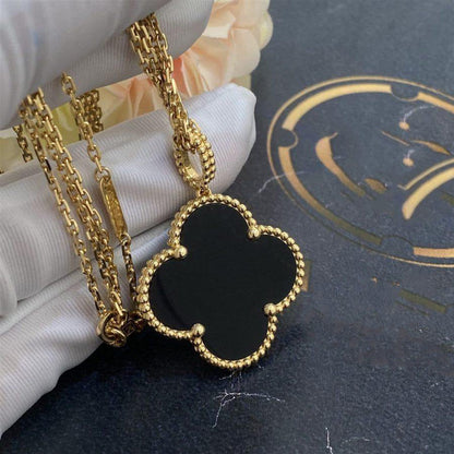 [⭐Shinejoy]CLOVER 25MM GOLD ONYX BIG CLOVER NECKLACE