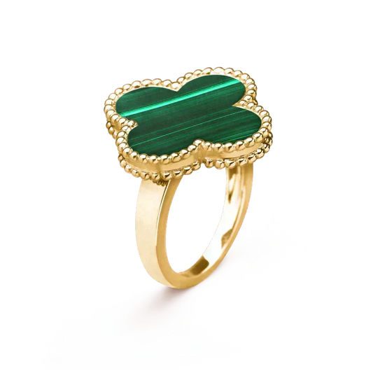 [⭐Shinejoy]CLOVER MALACHITE RING