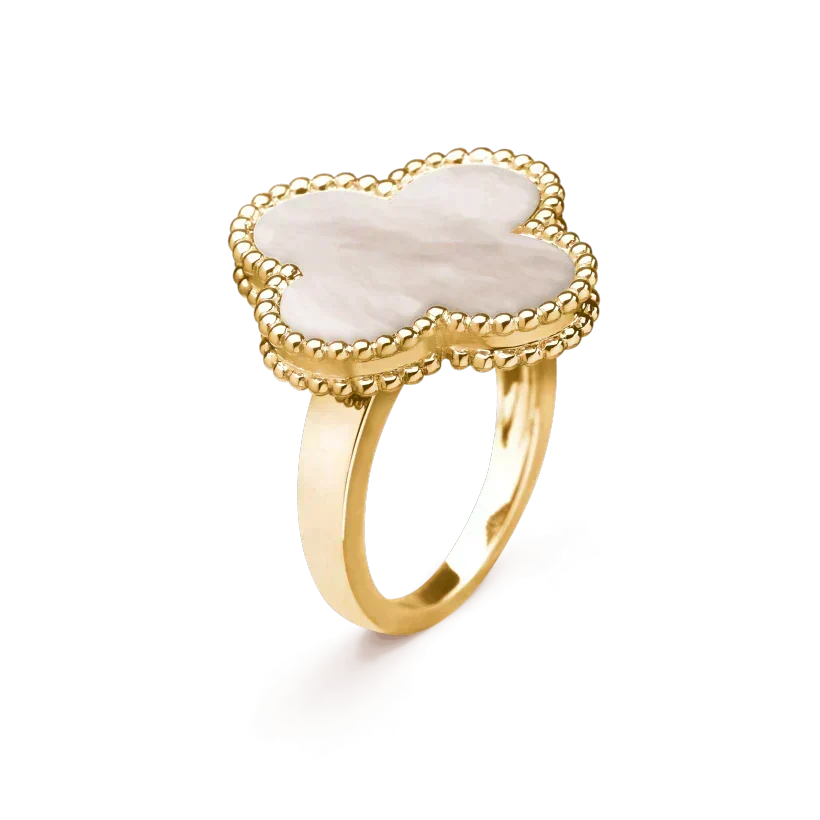 [⭐Shinejoy]CLOVER WHITE MOP RING