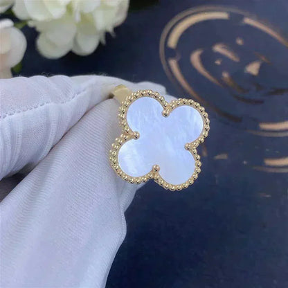 [⭐Shinejoy]CLOVER WHITE MOP RING