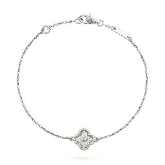 [⭐Shinejoy]CLOVER  SINGLE FLOWER BRACELET SILVER
