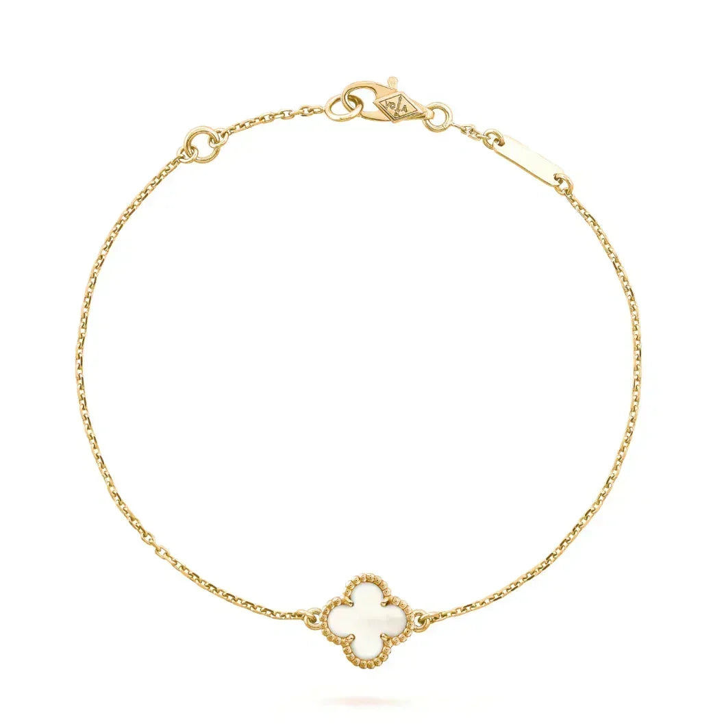 [⭐Shinejoy]CLOVER WHITE MOP SINGLE FLOWER BRACELET