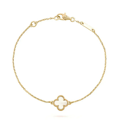 [⭐Shinejoy]CLOVER WHITE MOP SINGLE FLOWER BRACELET